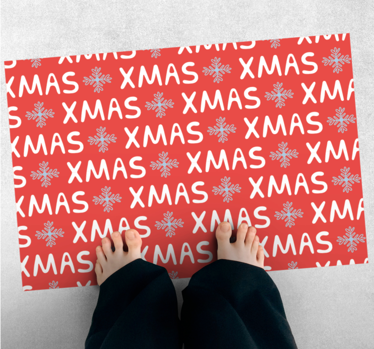 Feestelijk kerstpatroon vinyl tapijt kerstmis - TenStickers
