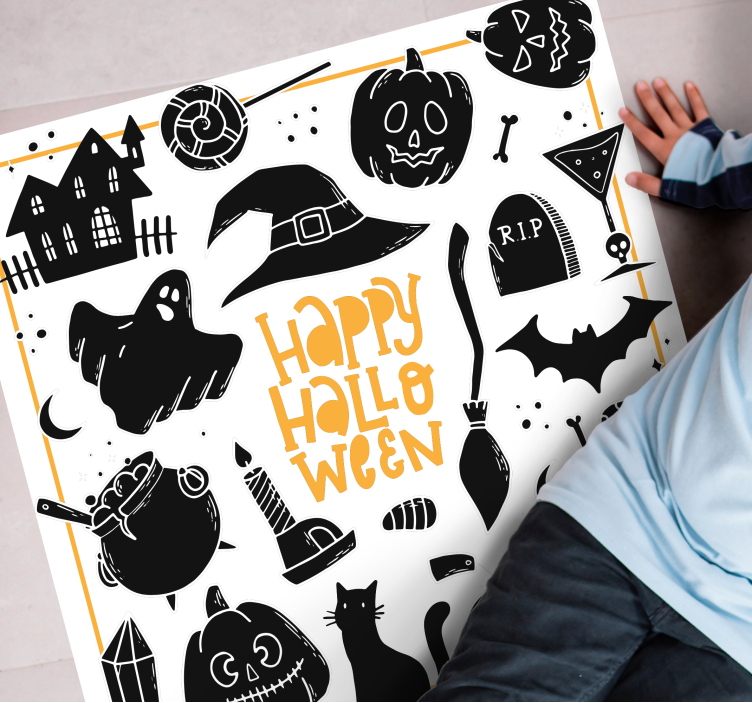 Feestelijke symbolen vinyl tapijt Halloween - TenStickers