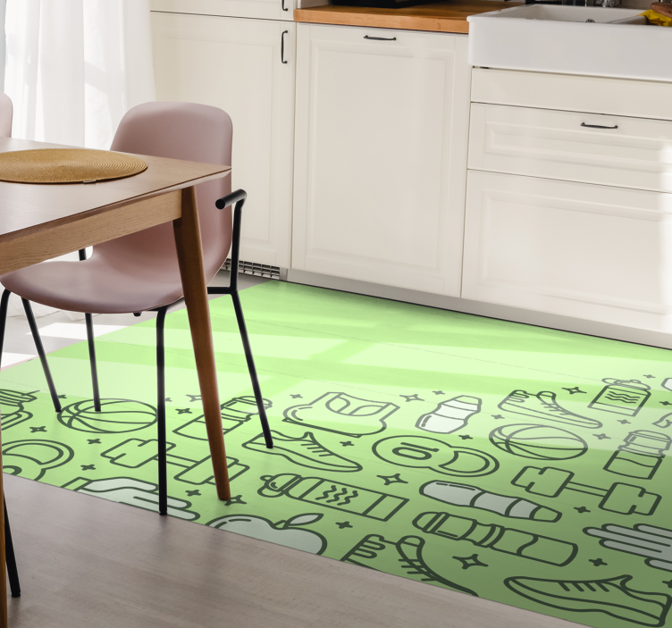 Fitnessparafernalia vinyl tapijt meer kinderen - TenStickers