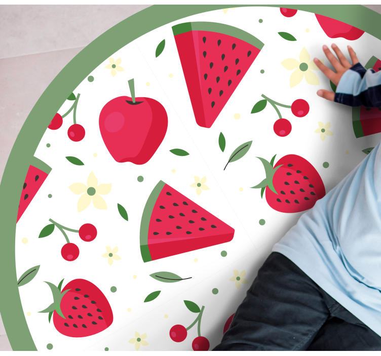 Fruit bloemenpatroon vinyl tapijt keuken - TenStickers