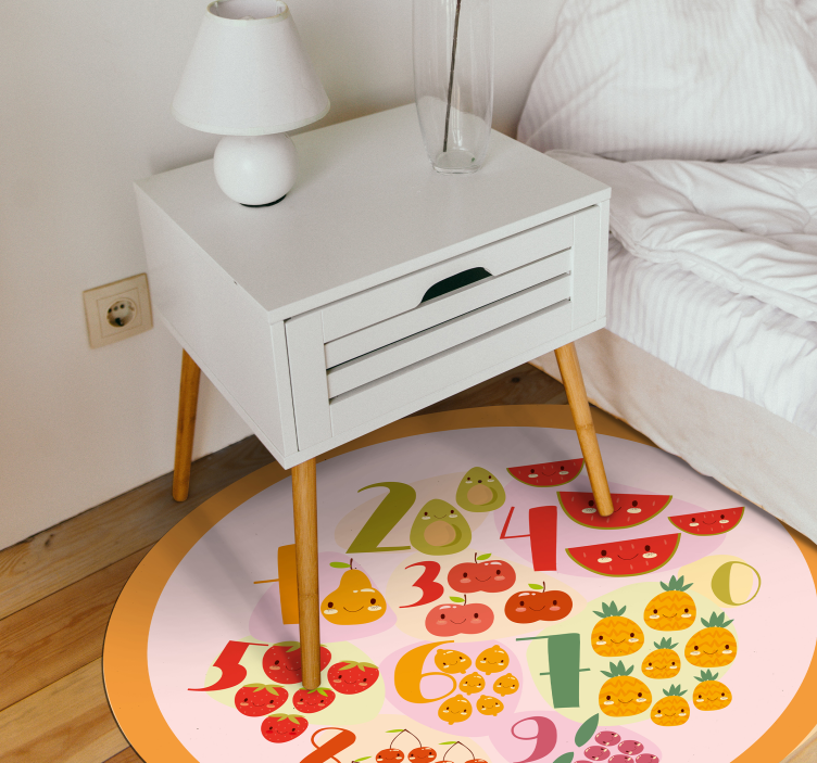Fruitige telcirkel vinyl tapijt spel - TenStickers