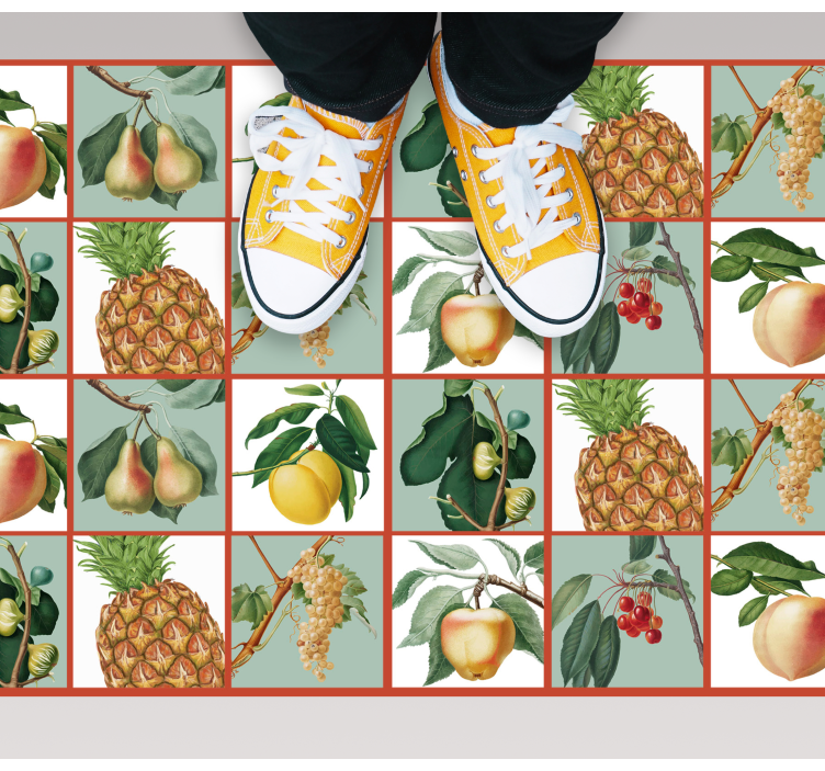Fruit tegelpatroon vinyl tapijt keuken - TenStickers
