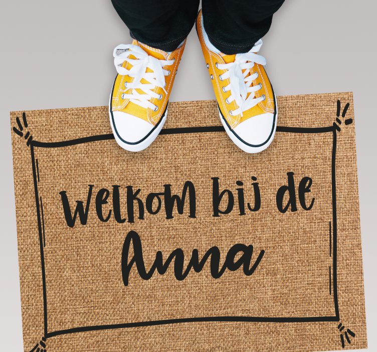 Gastvrij ontwerp vinyl tapijt met naam - TenStickers