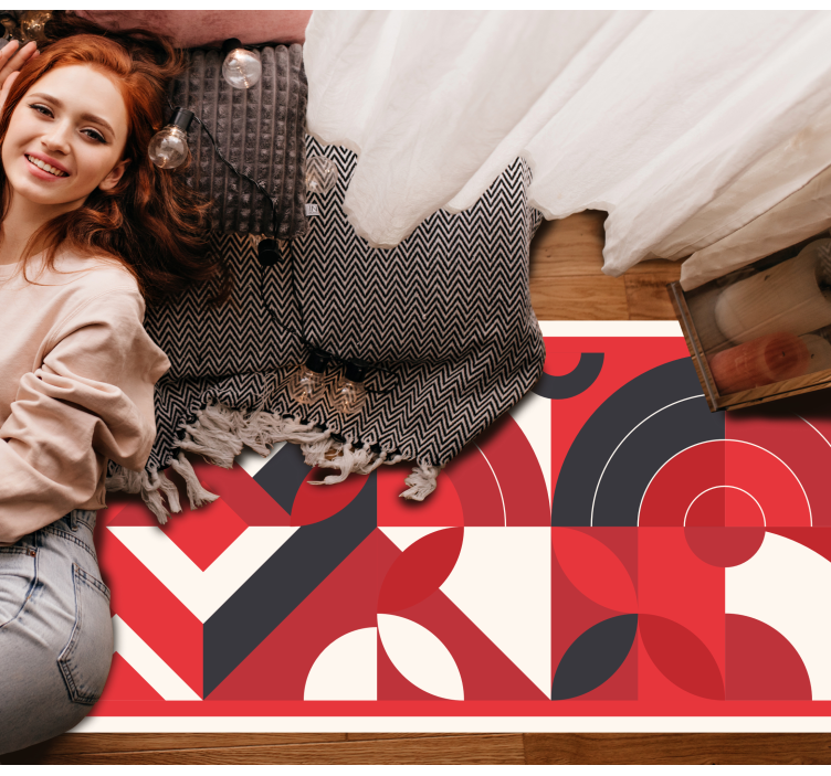 Gedurfde abstracte vormen vinyl tapijt geometrisch - TenStickers