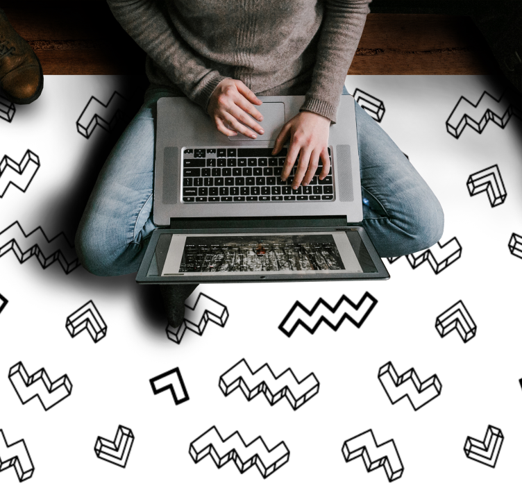 Gedurfde hoekige patronen vinyl tapijt meer kinderen - TenStickers