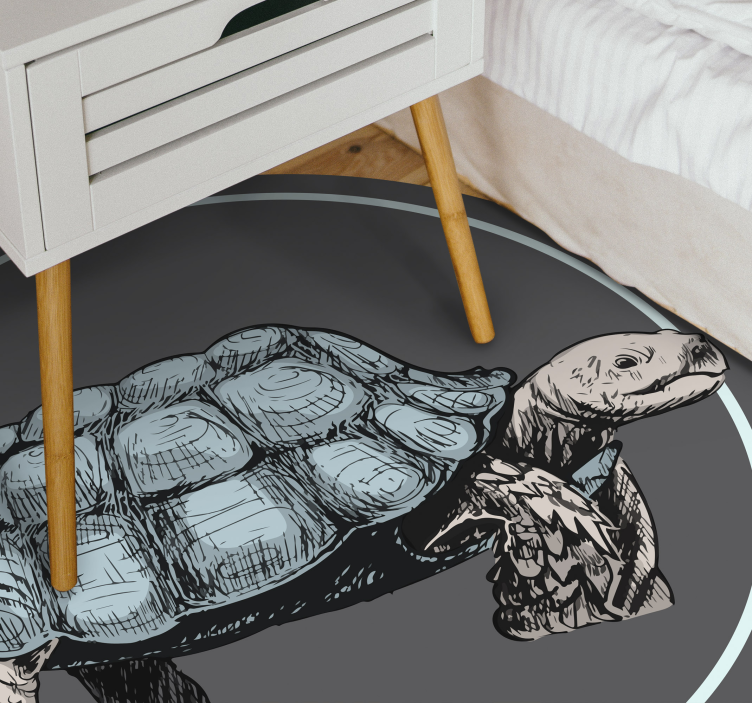 Geïllustreerde schildpad dieren vinyl tapijt - TenStickers