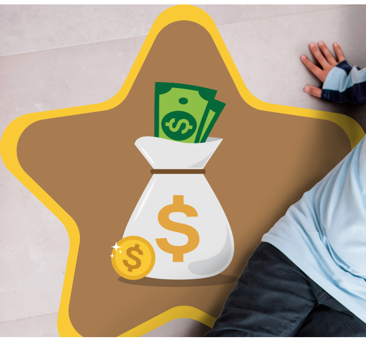 Geldzak logo vinyl tapijt meer kinderen - TenStickers