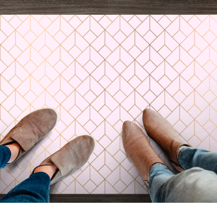 Geometrisch Kubuspatroon vinyl vloerkleed - TenStickers