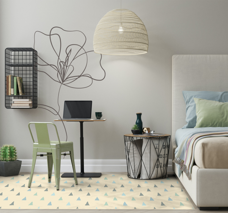 Geometrische driehoeksvormen vinyl tapijt strepen - TenStickers