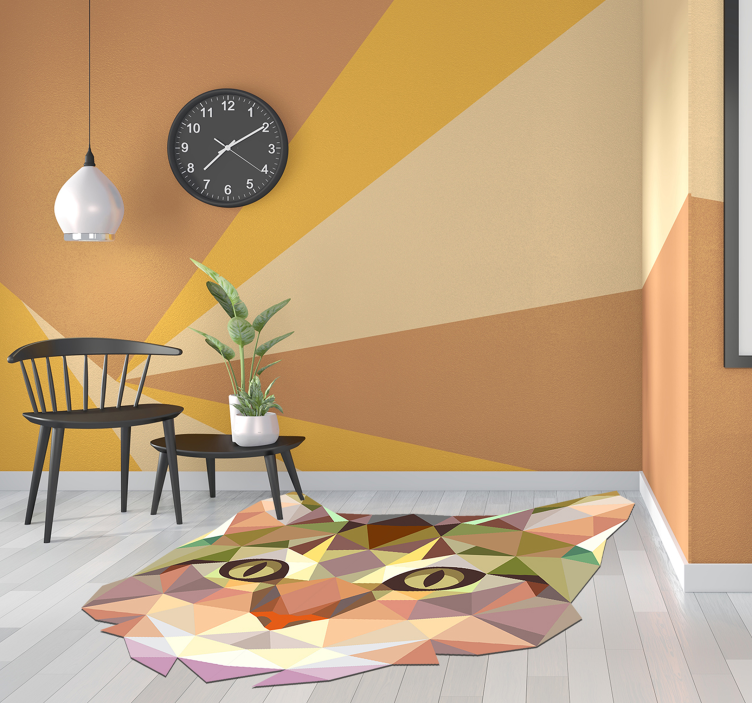 Geometrische katachtige dieren vinyl tapijt - TenStickers