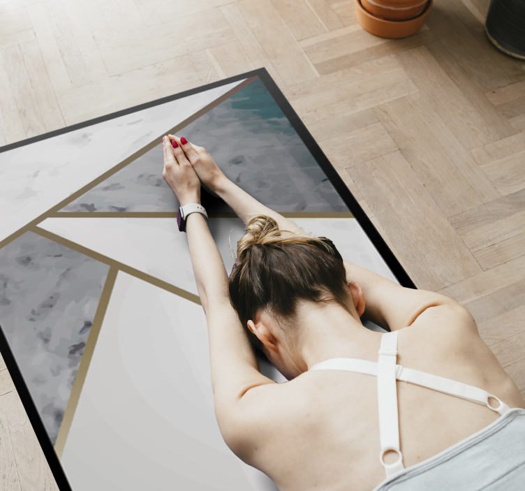 Geometrische marmeren accenten vinyl tapijt textuur - TenStickers