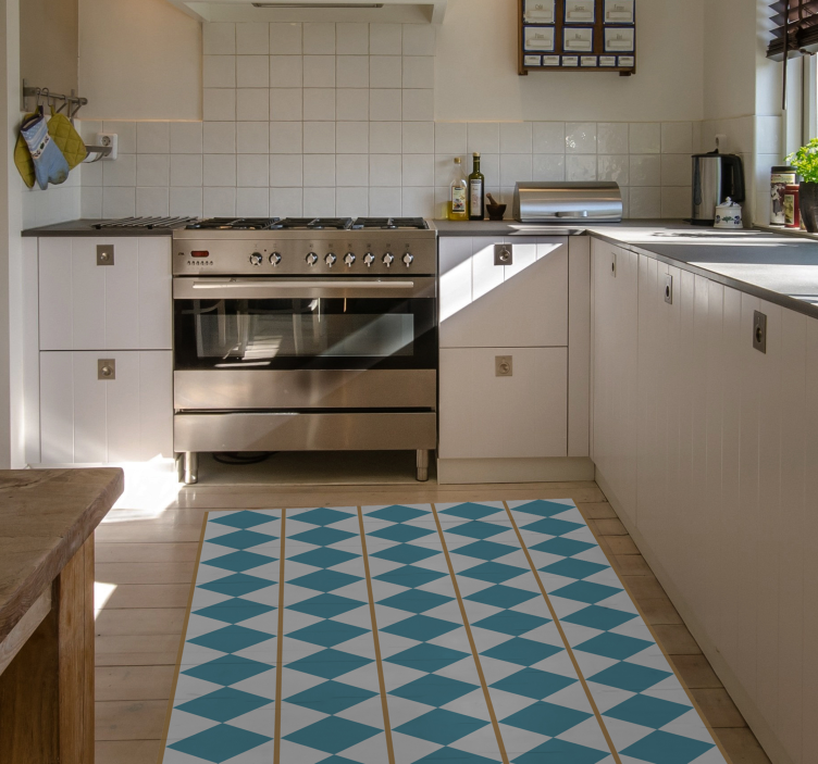 Geometrische tegelinspiratie vinyl tapijt tegels - TenStickers