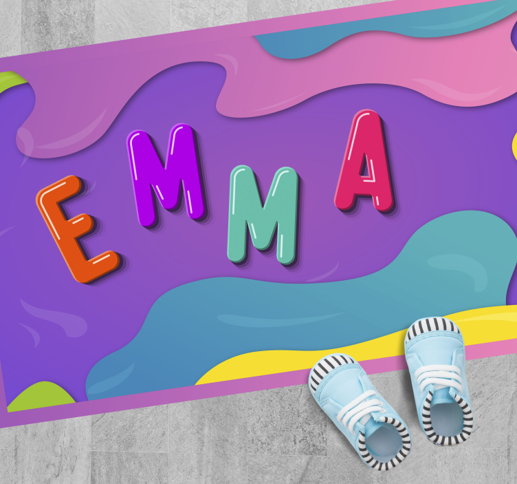 Gepersonaliseerde benaming vinyl tapijt met naam - TenStickers