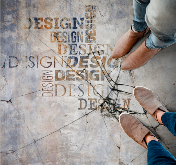 Gescheurde steen typografie vinyl tapijt - TenStickers