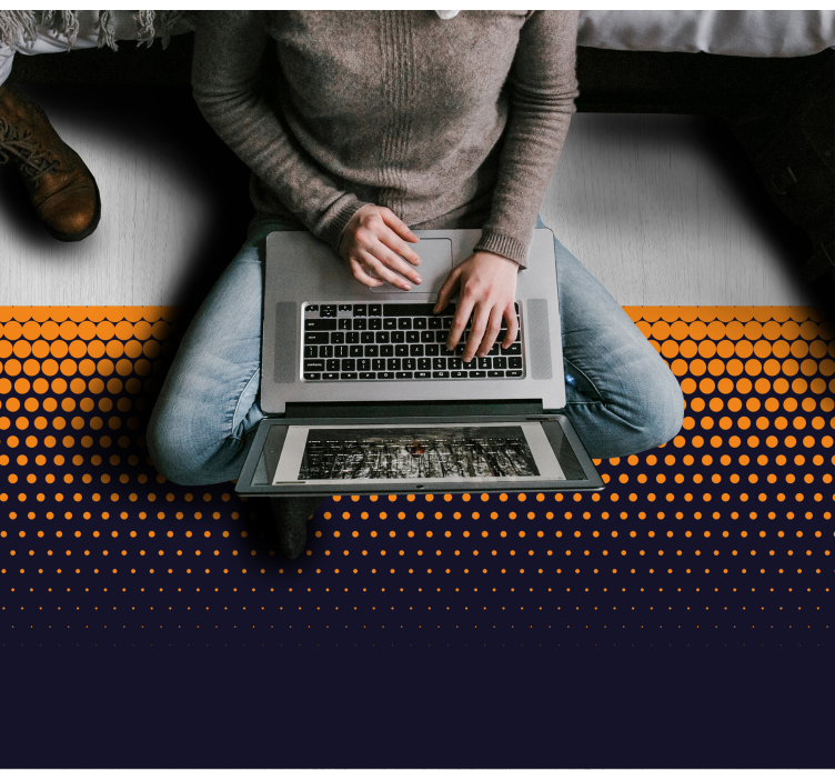 Gradiënt stippenpatroon vinyl tapijt tiener - TenStickers