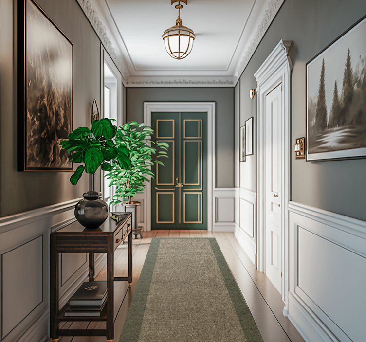 Groen vinyl tapijt met rand - TenStickers