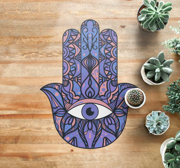 Hamsa handmotief vinyl tapijt mandala - TenStickers