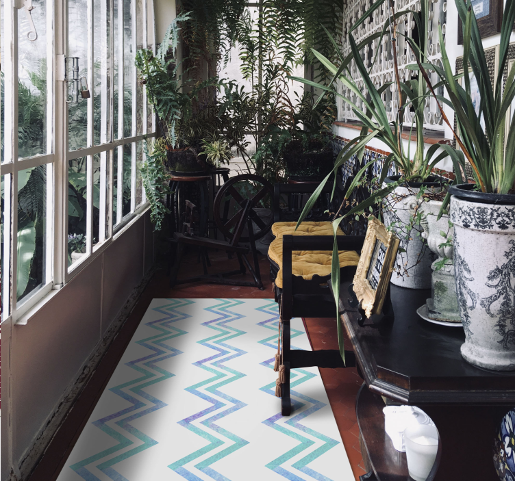 Harmonie met zigzagpatroon vinyl tapijt geometrisch - TenStickers