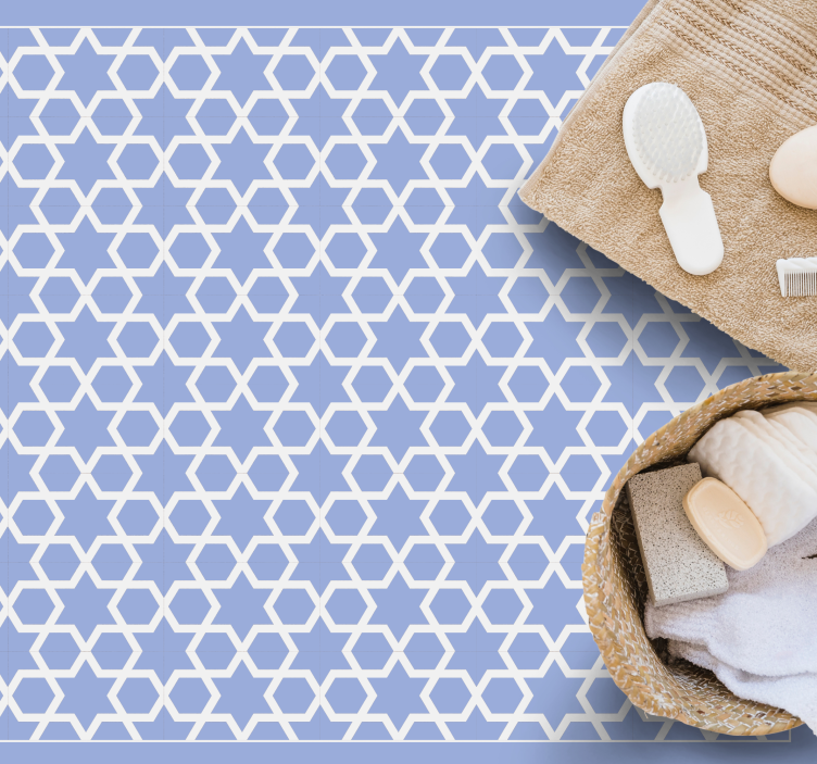 Hexagonaal sterrenmotief vinyl tapijt geometrisch Hexagonaal sterrenmotief vinyl tapijt geometrisch - TenStickers