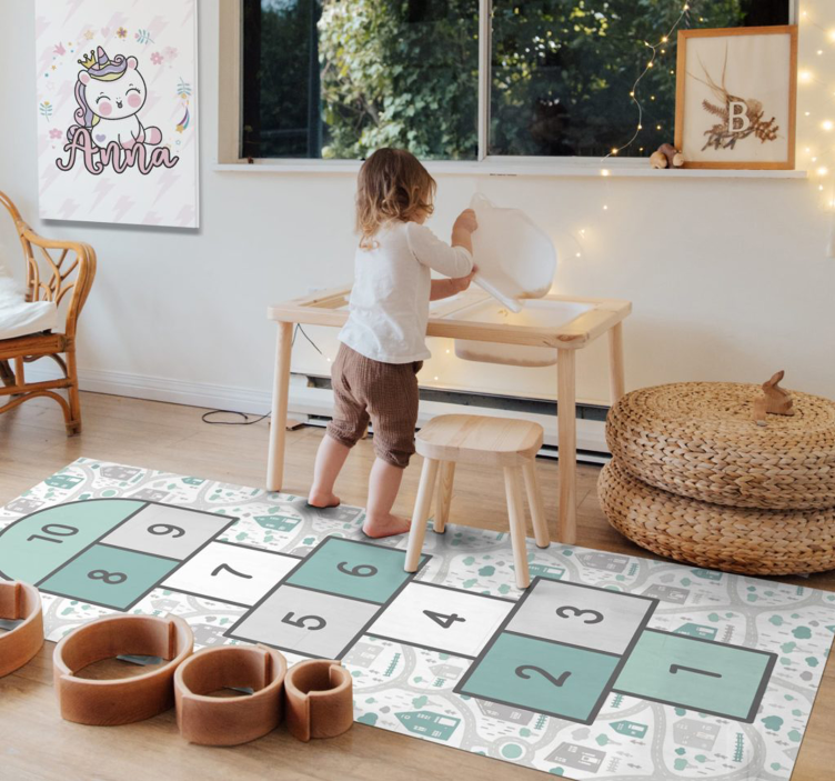 Hinkelbaan speelplaats vinyl tapijt spel - TenStickers
