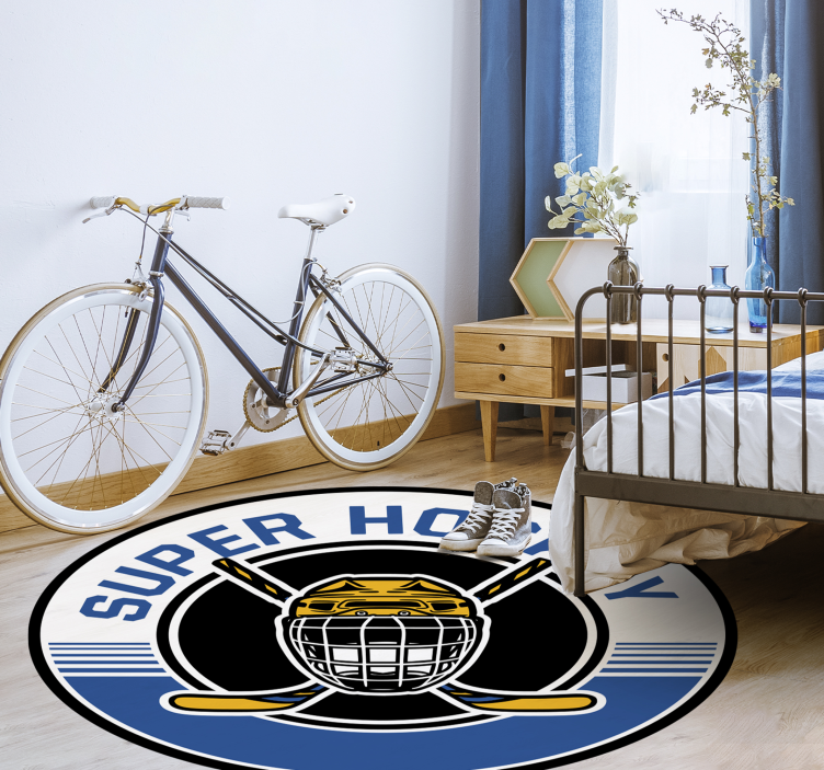 Hockey embleem vinyl tapijt spel - TenStickers