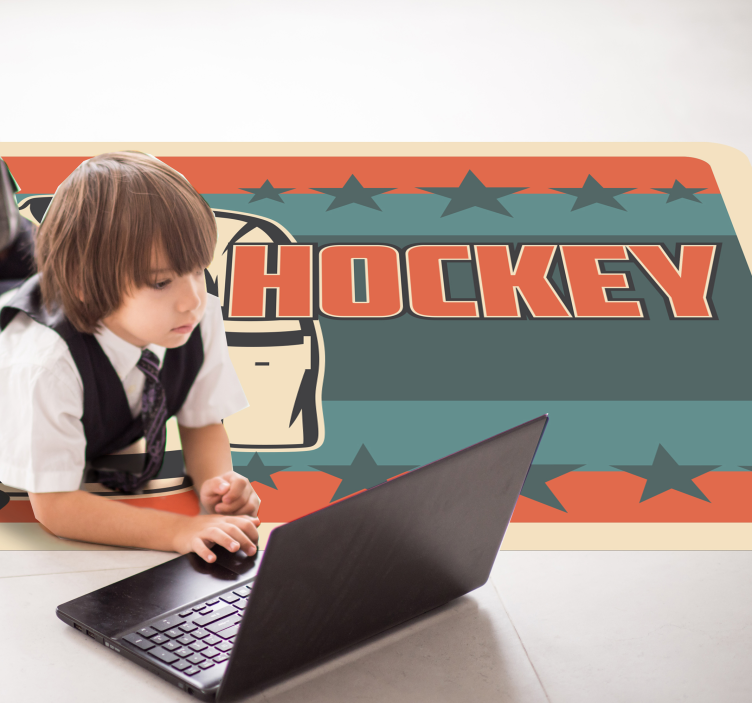 Hockey thema vinyl tapijt spel - TenStickers