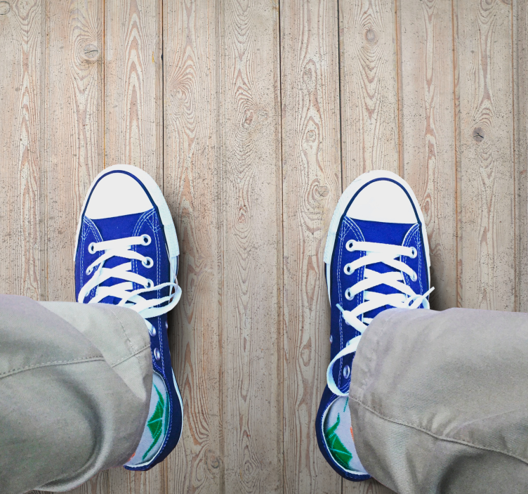 Lichtbruine planken vinyl tapijt houtstructuur - TenStickers