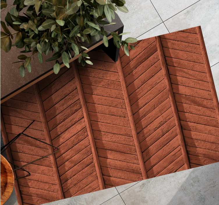 Houten planken detail vinyl tapijt houtstructuur - TenStickers