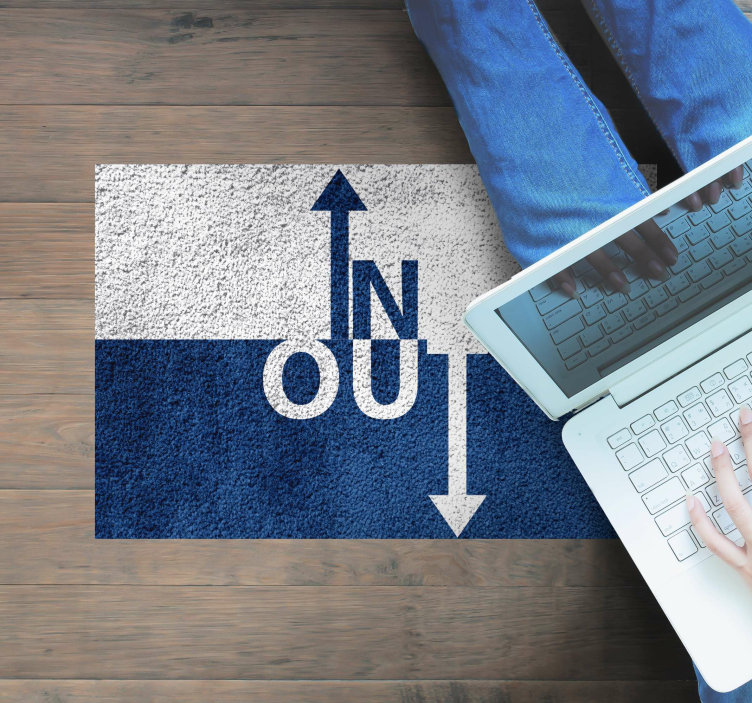 In uit richting vinyl tapijt zinnen en teksten - TenStickers