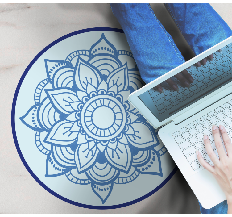 Ingewikkeld bloemenmotief vinyl tapijt mandala - TenStickers