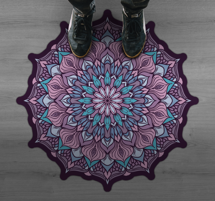Ingewikkeld mandaladetail vinyl tapijt mandala - TenStickers