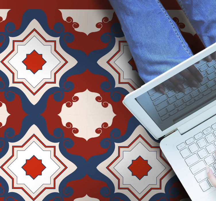 Ingewikkelde mozaïeksymmetrie vinyl tapijt tegels - TenStickers