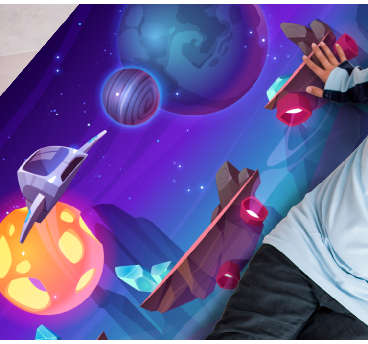 Intergalactisch avontuur vinyl tapijt meer kinderen - TenStickers