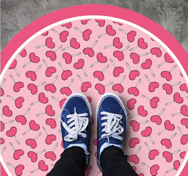 Kersenverrukkingscirkel vinyl tapijt baby - TenStickers