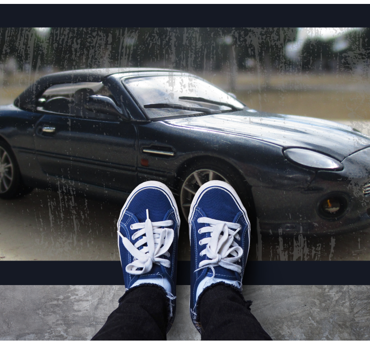 Klassieke sportwagen vinyl tapijt snelwegen - TenStickers