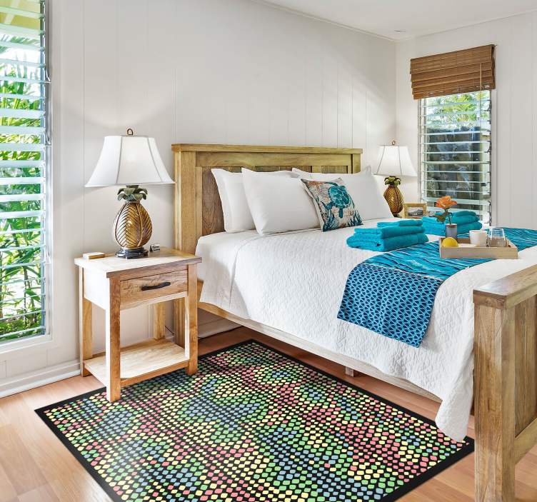 Kleurrijk cirkelpatroon vinyl tapijt textuur - TenStickers