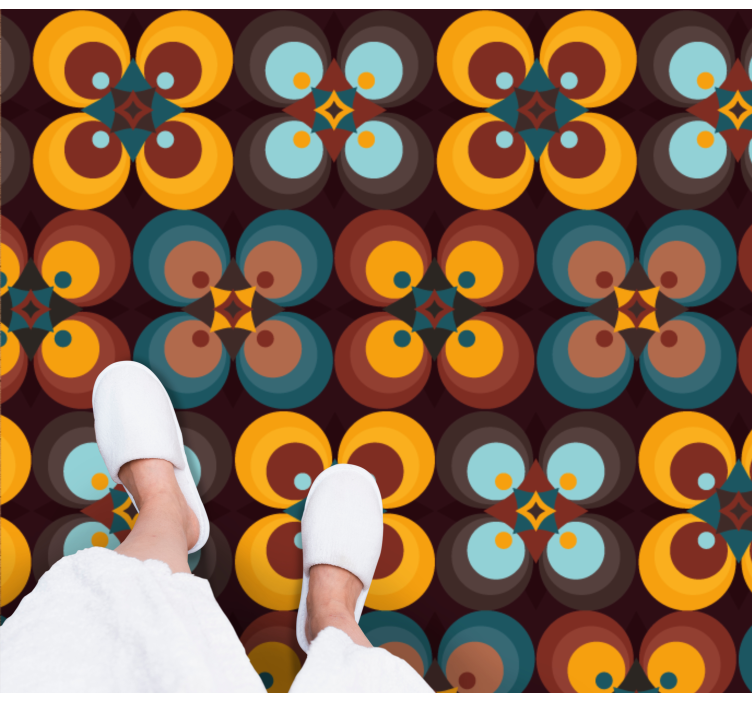 Kleurrijk cirkelvormig patroon vinyl tapijt tegels - TenStickers