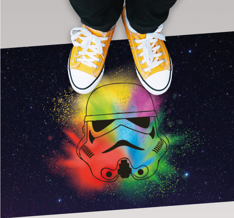 Kleurrijk stormtroopergezicht vinyl tapijt meer kinderen - TenStickers