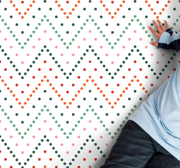 Kleurrijk visgraatpatroon vinyl tapijt meer kinderen - TenStickers