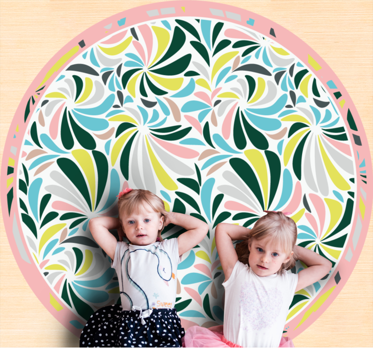 Kleurrijke bloemenwervelingen vinyl tapijt baby - TenStickers