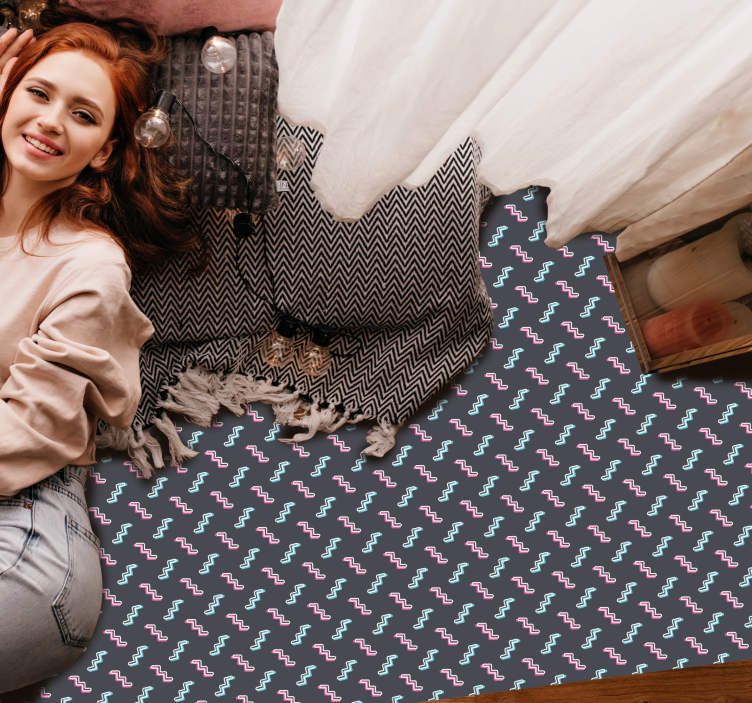 Kleurrijke golvende vormen vinyl tapijt meer kinderen - TenStickers