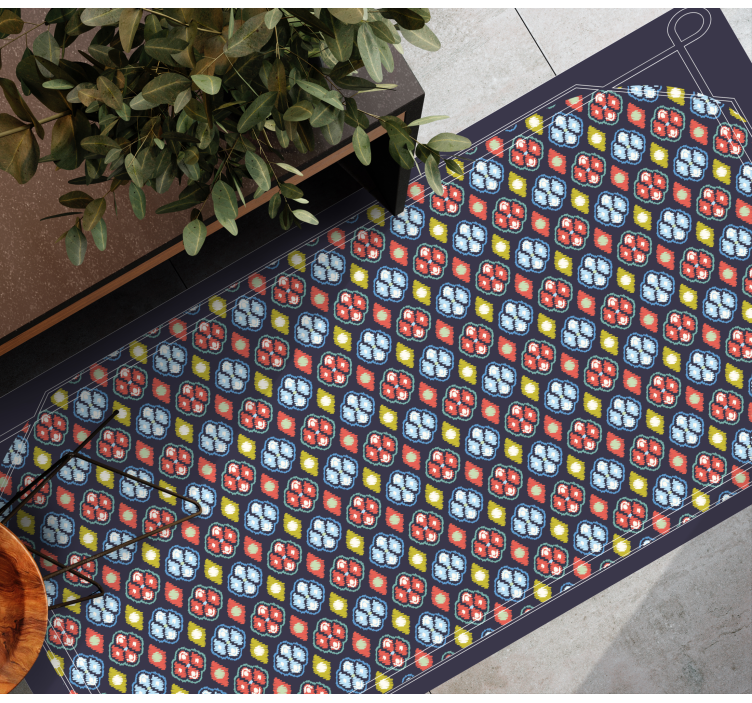 Kleurrijke mozaïekcompositie Vinyl tapijt ontvangsthal - TenStickers