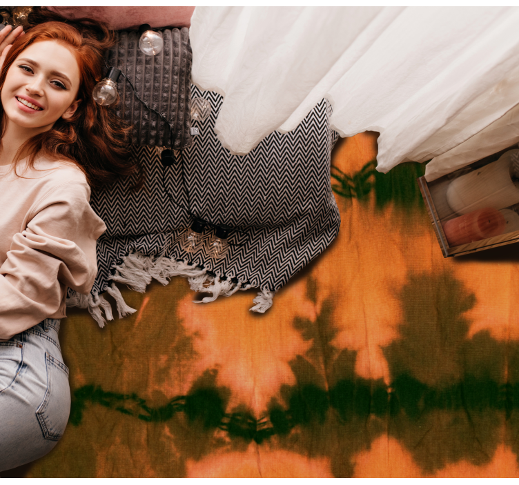 Kleurrijke tie-dye vinyl tapijt andere textuur - TenStickers