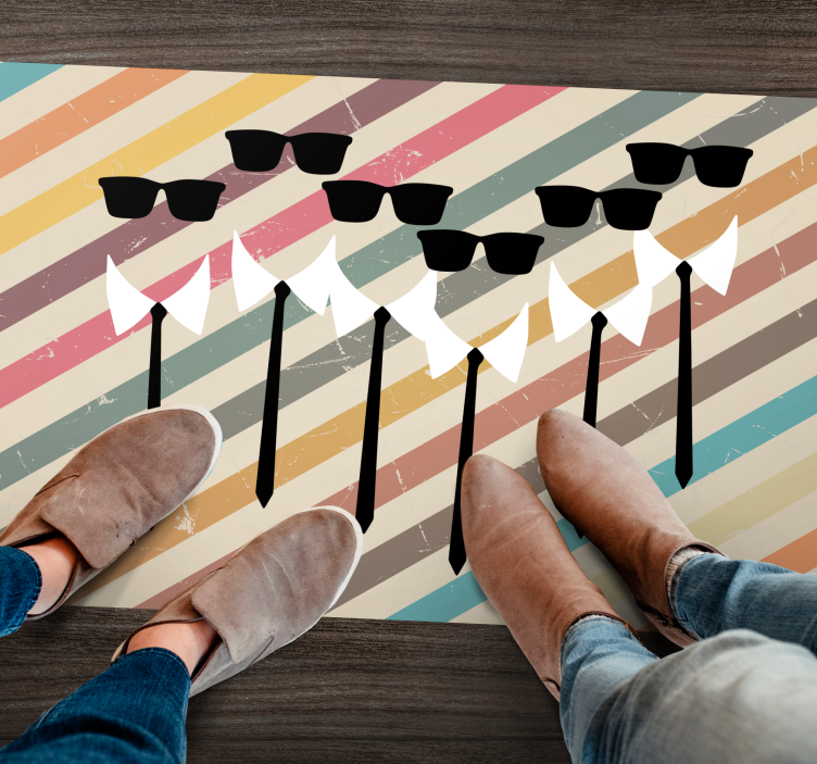 Knappe groepskleding vinyl tapijt strepen - TenStickers