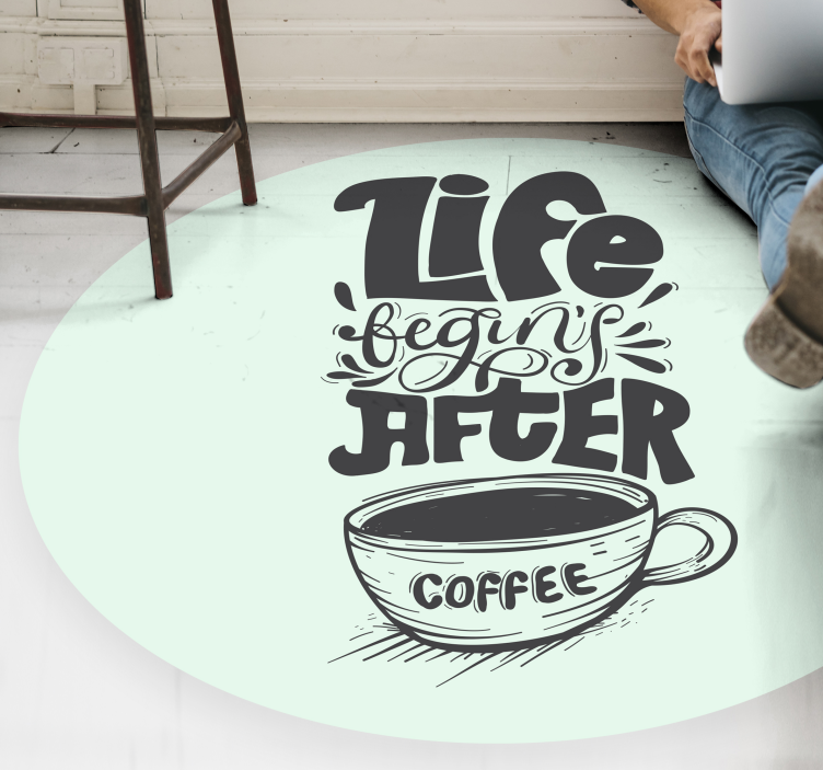 Koffie citaat motief vinyl tapijt zinnen en teksten - TenStickers