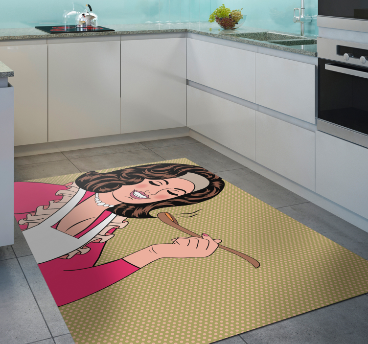 Koken stripfiguur vinyl tapijt keuken - TenStickers