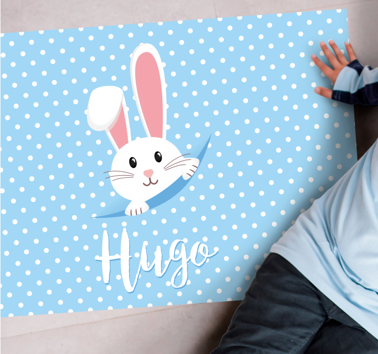 Konijn en mollen vinyl tapijt meer kinderen - TenStickers