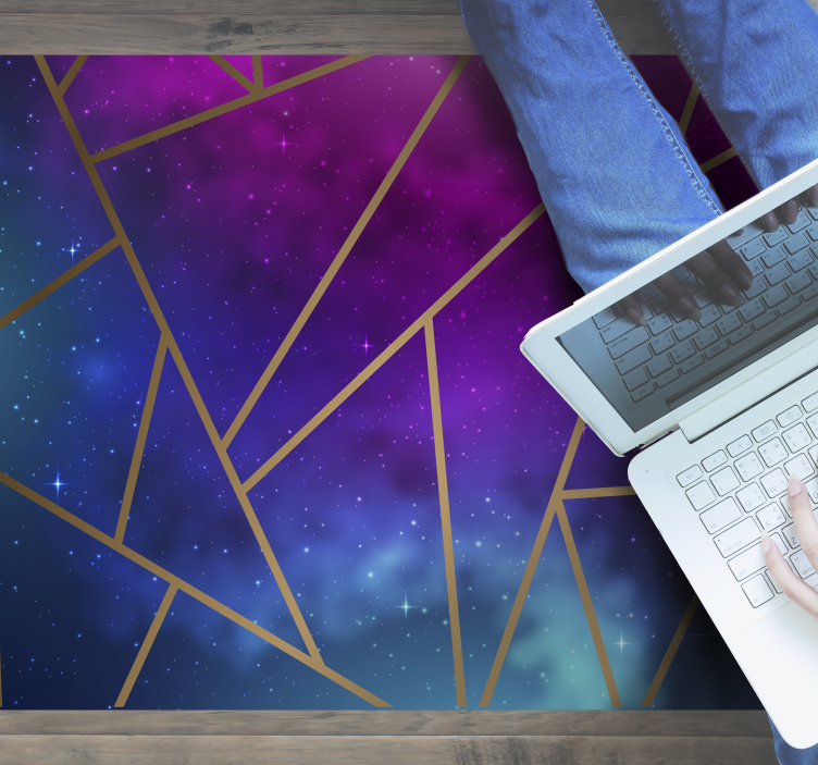 Kosmisch blauw en paars patroon vinyl tapijt geometrisch - TenStickers