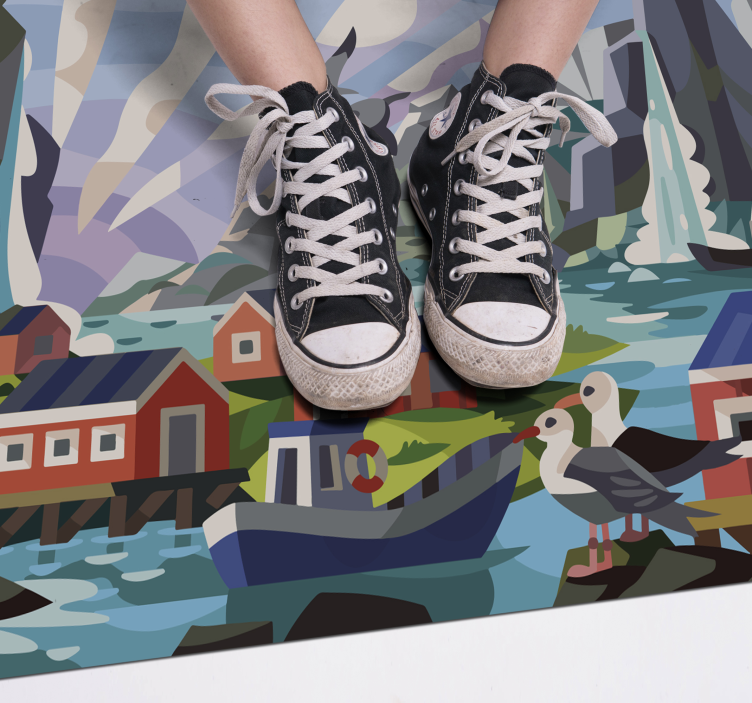 Noorse kust vinyl tapijt natuur - TenStickers