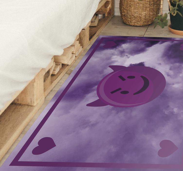 Lachende duivel emoji vinyl tapijt tiener - TenStickers